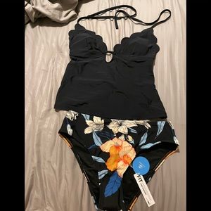 Cupshe Seaside Scalloped Tankini and Hipster
